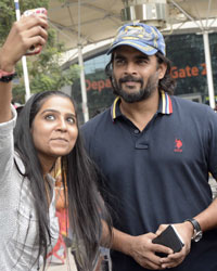 R Madhavan snapped outside Mumbai airport