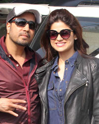 Mika Singh and Shamita Shetty at Mumbai airport, all are coming back from Saifai Mahaotsav