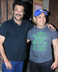 Aamir Khan at Anil Kapoor's residence