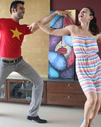 Amisha Patel learns western dance from Sandip Soparrkar