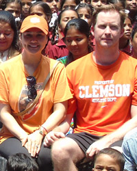 Preity Zinta at Mother Miracle School, Rishikesh in Dehradun with husband Gene Goodenough