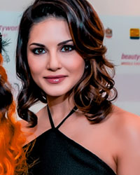 Ace hair stylist Jo Rego and Sunny Leone at the Beauty World event