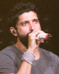 Farhan Akhtar during the Rock On 2 rehearsal