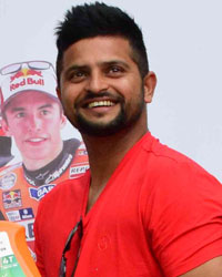 Indian cricketer Suresh Raina during the launch of GP Petroleums Repsol Motor oil