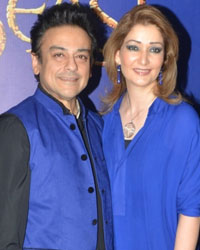 Adnan Sami with his wife at Beauty and the Beast musical