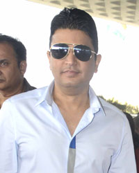 Bhushan Kumar arrives at airport travelling to Ahmedabad for the promotion of film Sarbjit