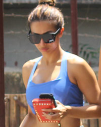 Malaika Arora was spotted outside a yoga studio in Bandra