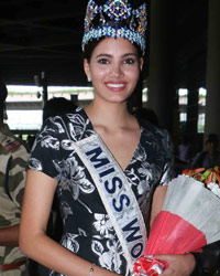 Miss World Stephanie Del Valle arrives in Mumbai