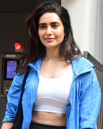 Karishma Tanna snapped outside the gym in Santacruz