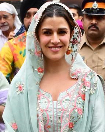 Nimrat Kaur snapped outside a Gurudwara