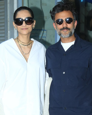 Sonam Kapoor Ahuja and Anand Ahuja snapped in Bandra