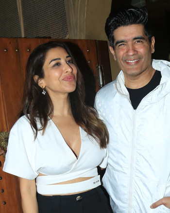 Sophie Choudry and Manish Malhotra snapped in Bandra