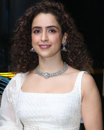 Sanya Malhotra snapped during a shoot in Andheri