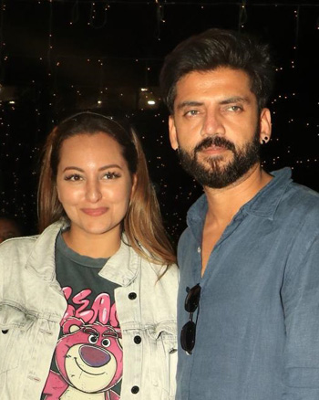 Sonakshi Sinha and Zaheer Iqbal snapped in Bandra