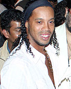 Brazilian footballer Ronaldinho during th announcement of animated film R-10 The Movie