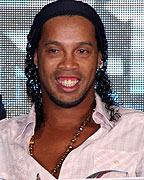 Brazilian footballer Ronaldinho during th announcement of animated film R-10 The Movie