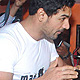 John Abraham  and Mahendra Singh Dhoni at Mad-o-Wat salon