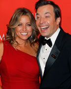 Television host Jimmy Fallon arrives with Nancy Juvonen for the Time 100 gala celebrating the magazine's naming of the 100 most influential people in the world for the past year