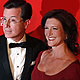 Comedian Stephen Colbert arrives with Evelyn McGee-Colbert to be honored at the Time 100 Gala