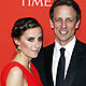 Comedian Seth Meyers arrives with Alexi Ashe at the Time 100 Gala in New York