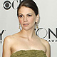 Sutton Foster, nominated for best performance by an actress in a leading role in a musical, poses as she arrives during the American Theatre Wing's 65th annual Tony Awards ceremony in New York