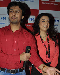 Sonu Nigam and Madhurima Nigam at the Valentine Days special show at 92.7 Big FM studios