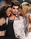 Adam Lambert, Kelly Rowland and Keri Hilson perform during a tribute to Donna Summer at the VH1 Divas 2012 show in Los Angeles