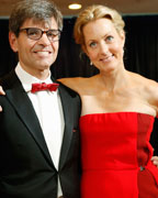 Television journalist George Stephanopoulos of ABC News and his wife, comedian Ali Wentworth arrive on the red carpet at the annual White House Correspondents' Association dinner