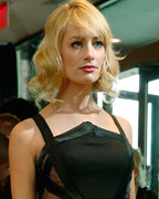 Actress Beth Behrs arrives on the red carpet at the annual White House Correspondents' Association dinner in Washington