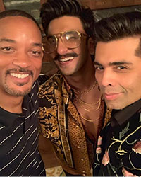 Will Smith, Ranveer Singh and Karan Johar on the sets Koffee With Karan