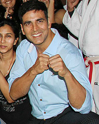 Akshay Kumar during the function organised to present the certificate on completion of the first batch of Women Safety Defense Centre (WSDC)