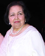 Pamela Chopra during the unveiling of late filmmaker Yash Chopra's statue