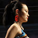 A model presents a creation by graduate students at China Fashion Week in Beijing