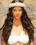 A model displays a creation by Dominican designer Larissa Salcedo during Dominicana Moda Fashion Week