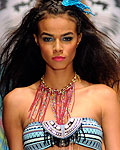A model displays a creation by Colombian Cosita Linda during the Dominicana Moda Fashion Week 2012 in Santo Domingo