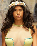 A model displays a creation by Dominican designer Larissa Salcedo during Dominicana Moda Fashion Week