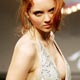 Lily Cole poses on the catwalk whilst wearing a design by Australian designer Rebecca Davies during Australian Fashion Week