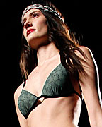 A model presents a creation from TCN collection at the Pasarela 080 Barcelona Fashion Show