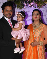 S Sreesanth with his wife Bhuvaneshwari Kumari