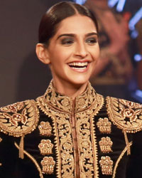 Sonam Kapoor walks the ramp for fashion designers Shantanu and Nikhil