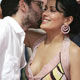 Mexican director Reygadas kisses film festival jury member Hayek at Cannes.