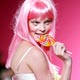 A model presents a creation by a local boudoir designer during ELLE Fashion Week 2005 in Bangkok.