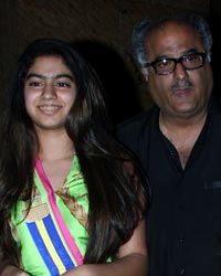 Khushi Kapoor, Boney Kapoor and Jhanvi Kapoor