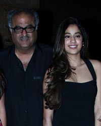 Khushi Kapoor, Boney Kapoor and Jhanvi Kapoor