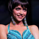 A model displays a creation of Indian fashion designer Deepika Goenka during week-long fashion shows in New Delhi.