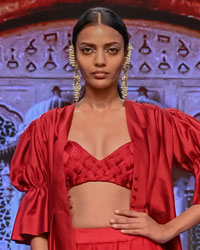 Jayanti Reddy's line of ensembles called 'Rouge' at Lakme Fashion Week 2020 Digital First Season Fluid Edition.