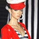 A model presents a creation by Andres Sarda as part of their Spring-Summer 2006 collection at the Pasarela Cibeles fashion show in Madrid.