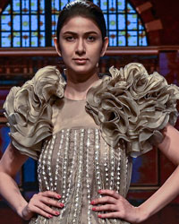 'Adorn' couture line by Pink Peacock Couture's Masumi Mewawala at Lakme Fashion Week 2020 Digital First Season Fluid Edition.