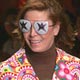 Spanish designer Agatha Ruiz de la Prada acknowledges the applause at the end of her Fall/Winter 2005/06 women's collections during Milan's fashion week.