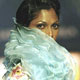 A model showcases a new creation by Indian designers Abu Jani and Sandip Khosla during a fashion show in Mumbai.